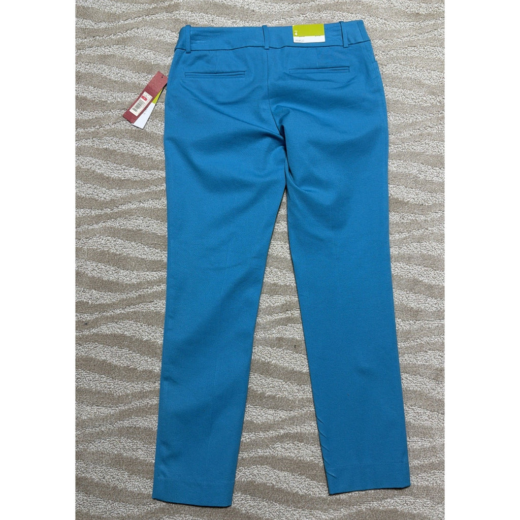 Merona Modern Fit Ankle Stretch Women's Dress Blue Pants Size 4 NWT
