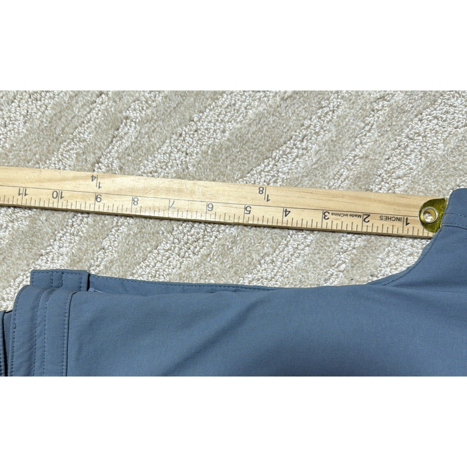 Eddie Bauer Tech Capri Pants Womens 14 Blue Nylon Stretch Hiking UPF 50+