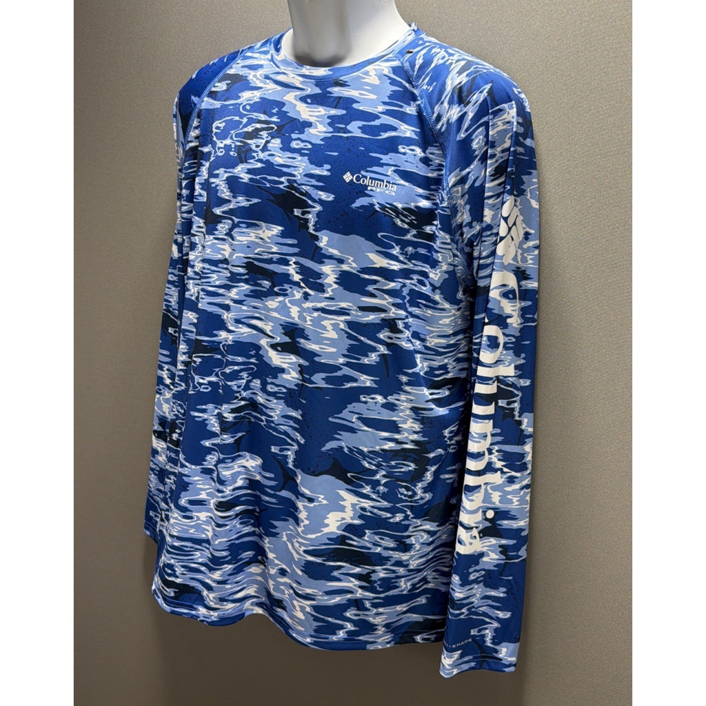 Columbia Men’s M PFG Terminal Tackle Digital Camo Long Sleeve UPF 50 NWOT
