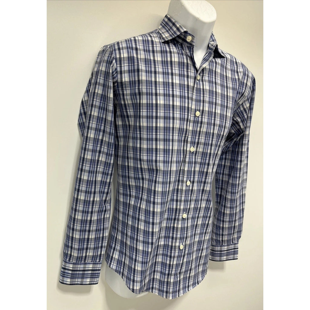 Polo Ralph Lauren Custom Fit Long Sleeve Shirt Mens Small Blue Plaid
