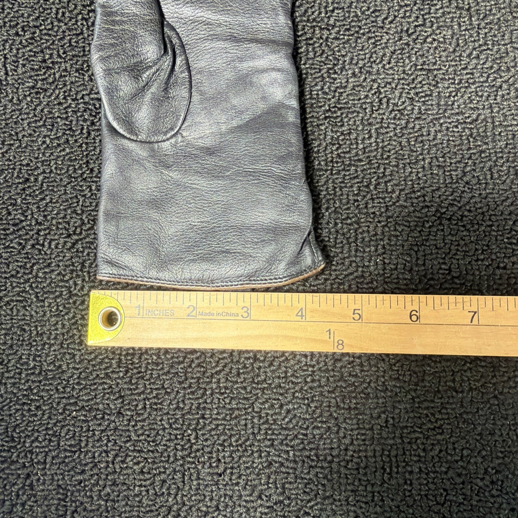 Women's 100% Cashmere Lined 100% Leather 4 Button Gloves Women's Black Large