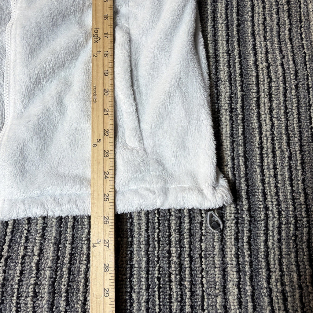The North Face Osito Women’s White Full Zip Logo Mid-Length Jacket Size L