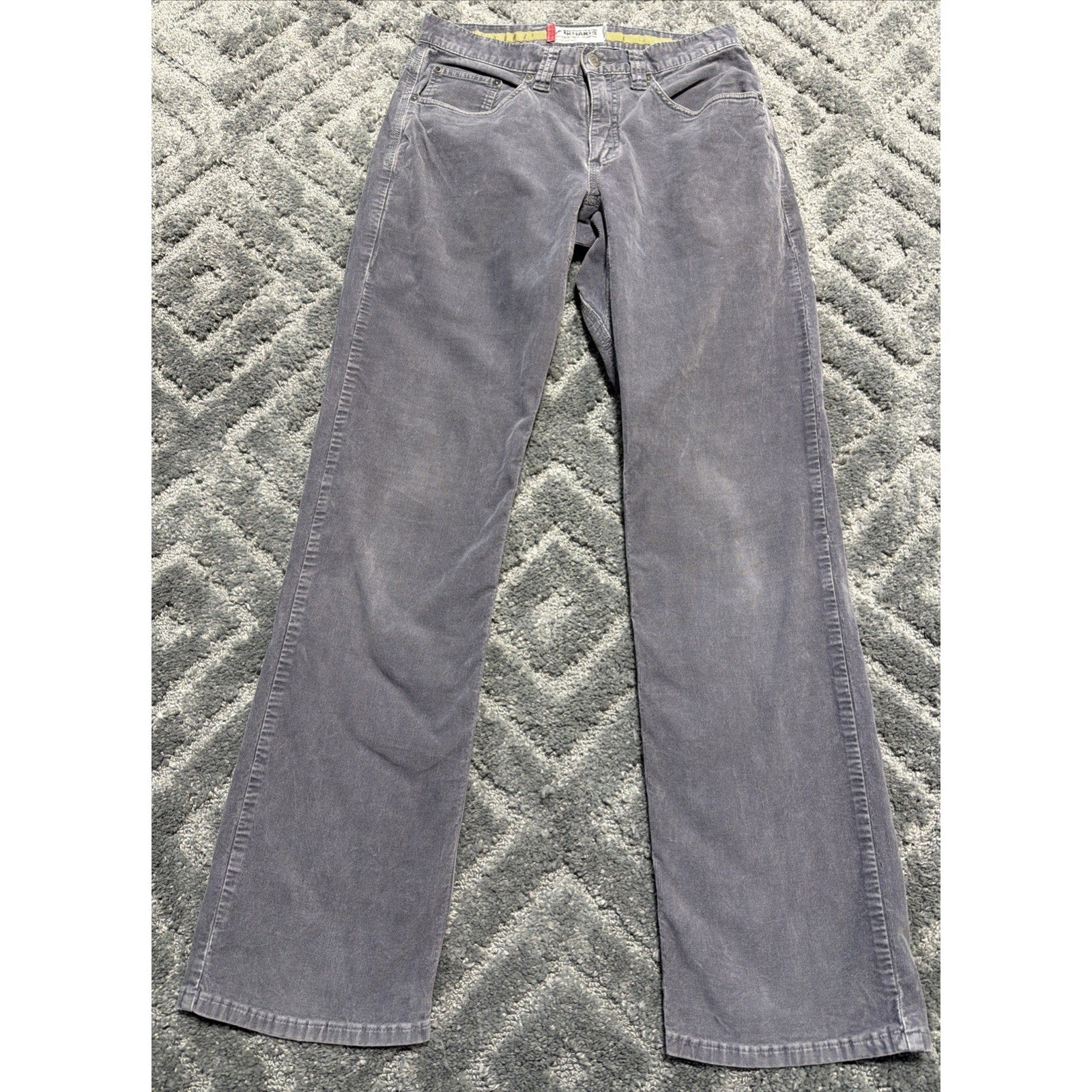 MOUNTAIN KHAKIS MK gray Corduroy Pants Jackson Hole WY men 32x34 Measure 30x33