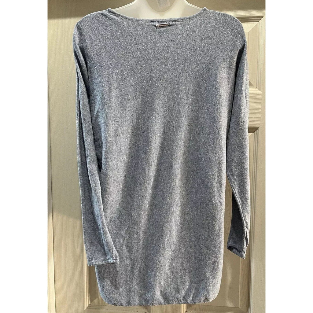 Michael Kors Size M Gray Long Tunic Sweater Long Sleeve Lightweight Women Logo