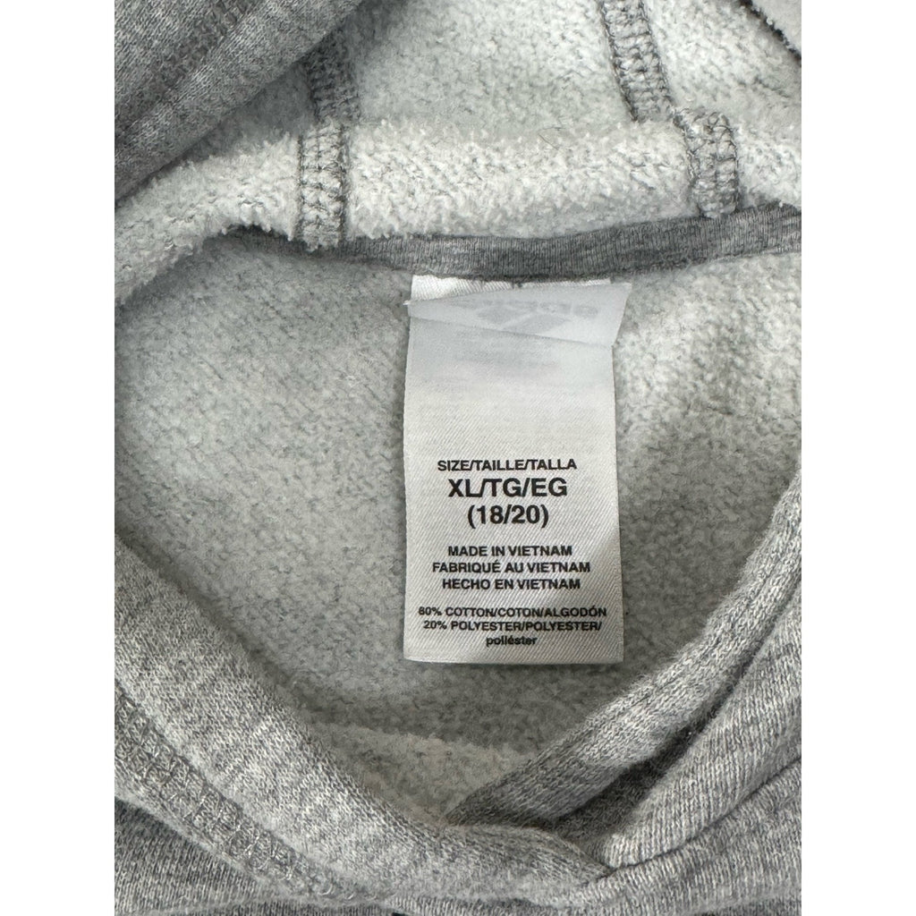 Adidas’s Youth Tech Fleece Grey Black Logo Hoodie Size X-Large 18/20 Pullover