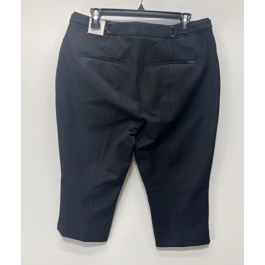 White House Black Market Pants 12 Pedal Pusher Straight Crop Hi Rise NWT Black