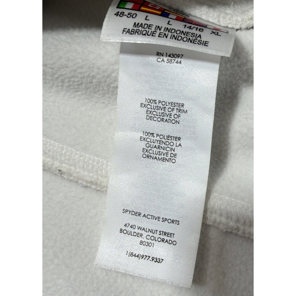 Spyder Women’s White Endure Full Zip Jacket knit Fleece silver spider Size: L