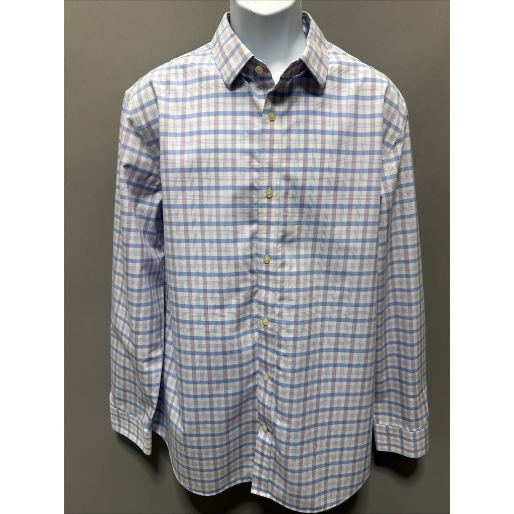 Banana Republic Non Iron Tailored Slim Fit Men's XL Plaid Button Shirt Preppy