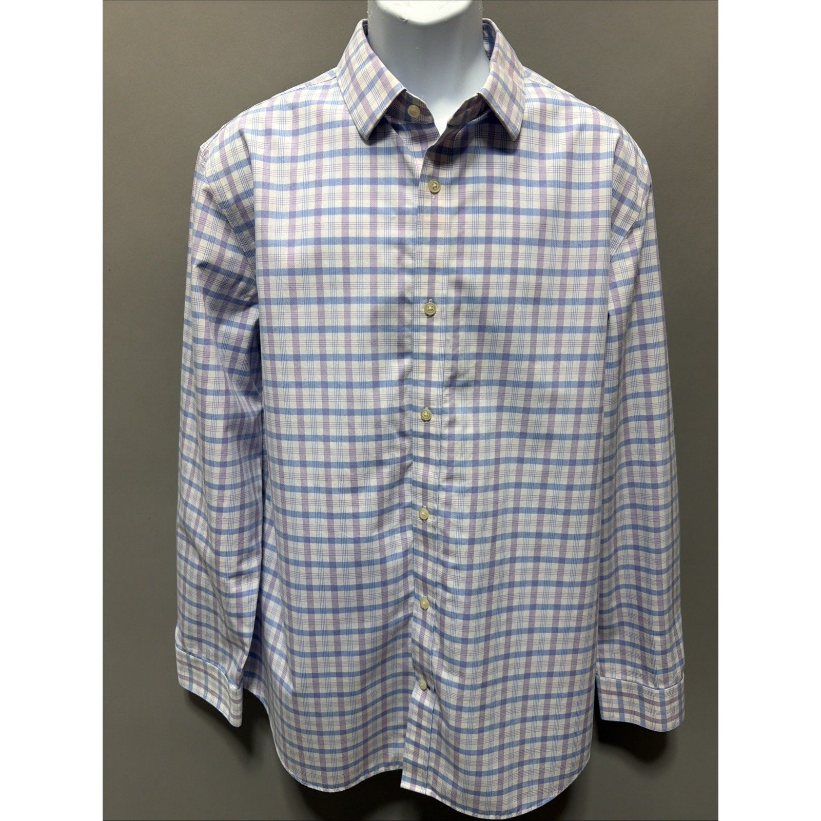 Banana Republic Non Iron Tailored Slim Fit Men's XL Plaid Button Shirt Preppy