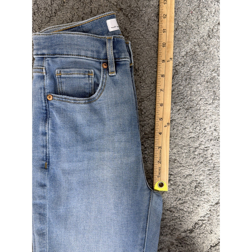 LOFT Patchwork High Rise Kick Crop Denim Jeans size 24x26.5