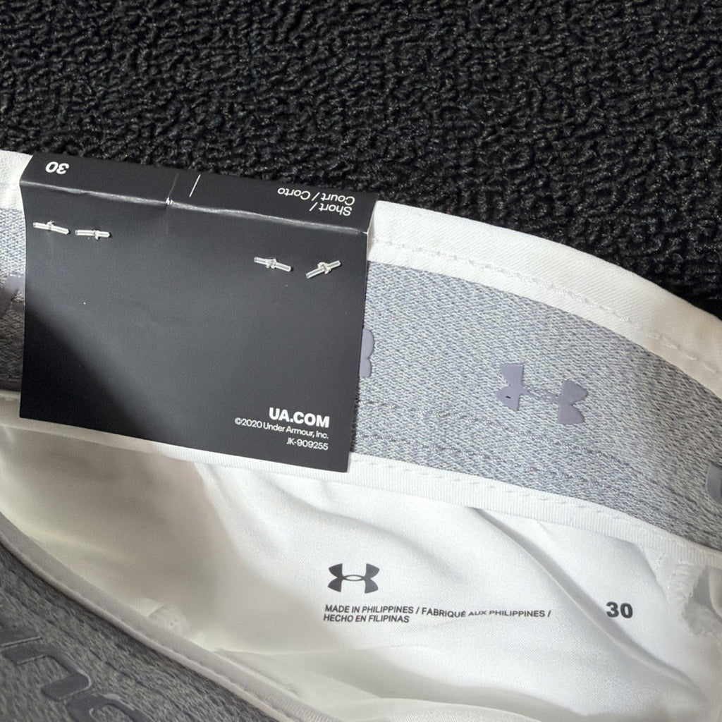 Under Armour Golf Shorts Mens 30 White UA Drive Performance 10" Inseam 1364409