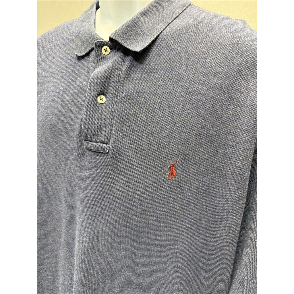 Ralph Lauren Polo Mens 2 Button Long Sleeve Embroidered Shirt XXL Navy Preppy