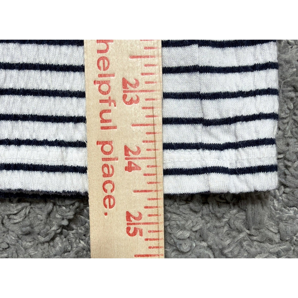 LOFT Womens Small Navy Blue White Striped Short Sleeve Stretch Knit Top