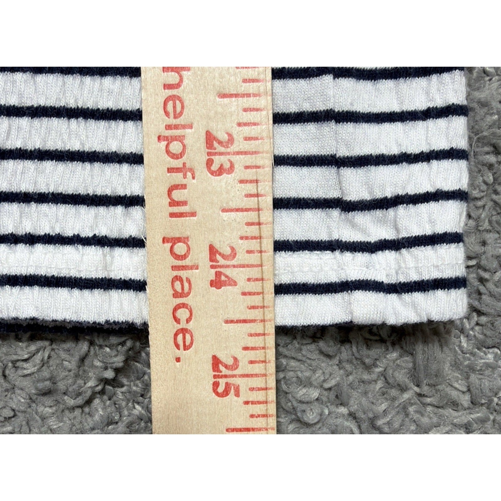 LOFT Womens Small Navy Blue White Striped Short Sleeve Stretch Knit Top