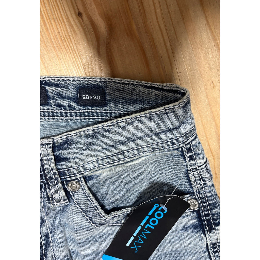 Buckle BKE Women's 26x30 Blue Stretch Blend Alec Low Rise Slim Straight Leg NWT