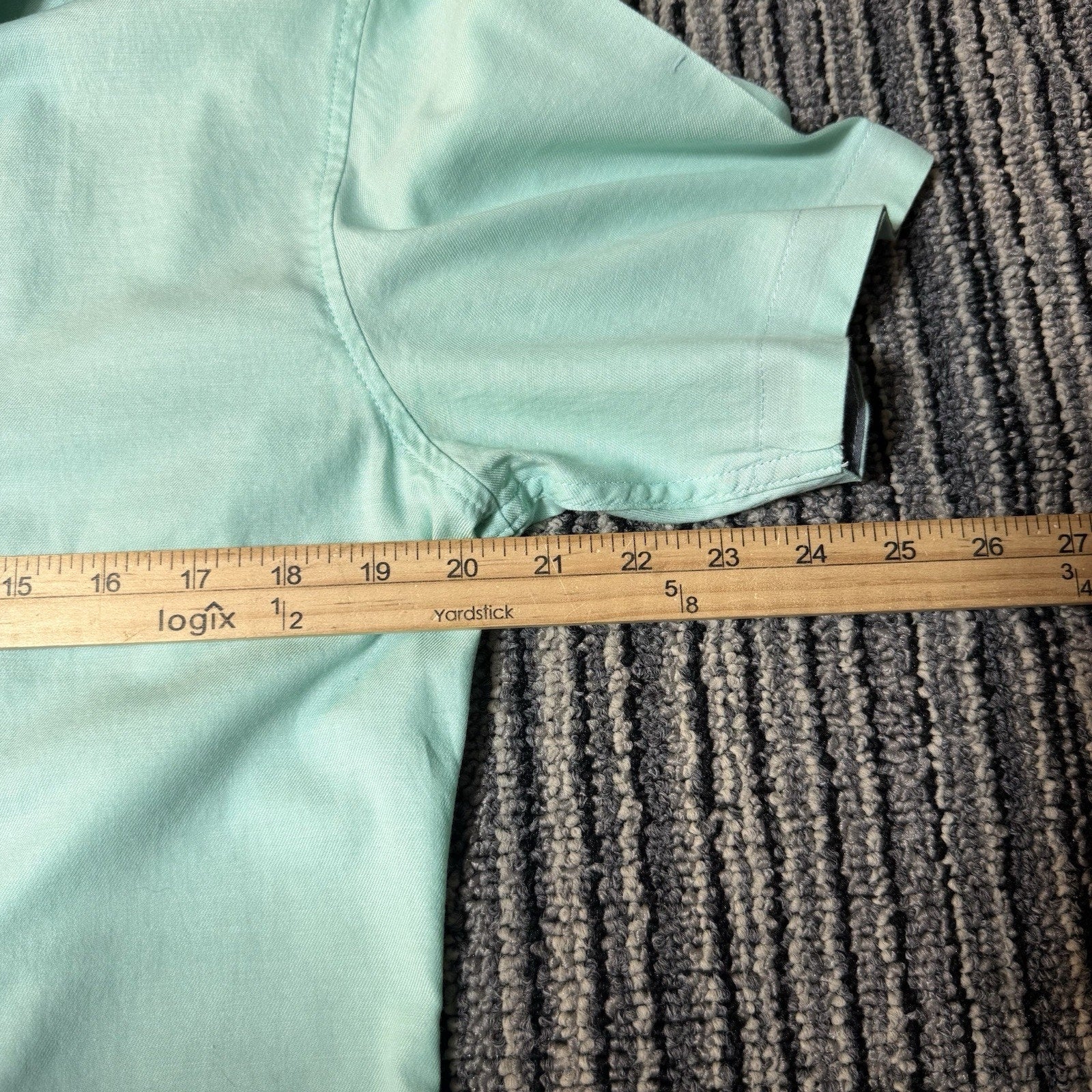 Outpost Makers Mens L Mint Green Short Sleeve Button Down Shirt Buckle Casual