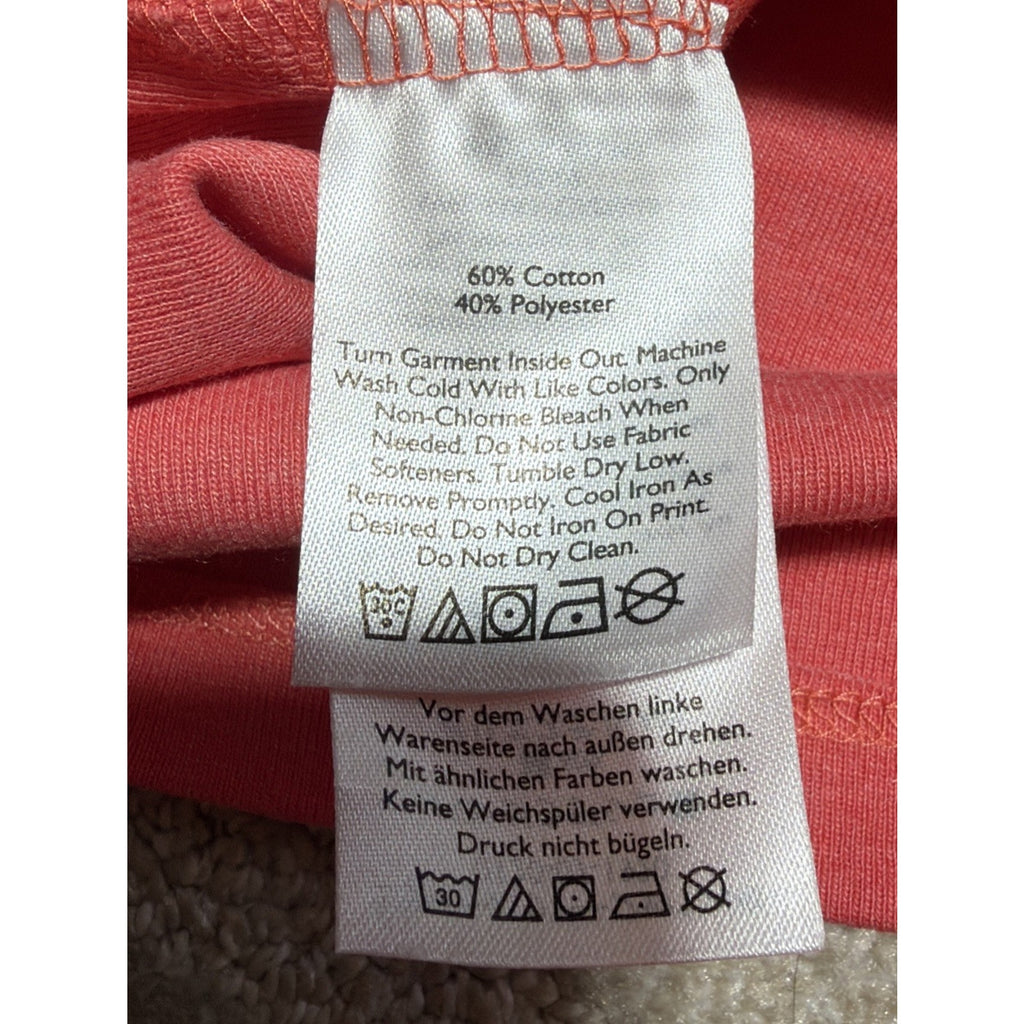 Eddie Bauer Top Womens Size M Coral Knit Cotton V-Neck Long Sleeve Pullover