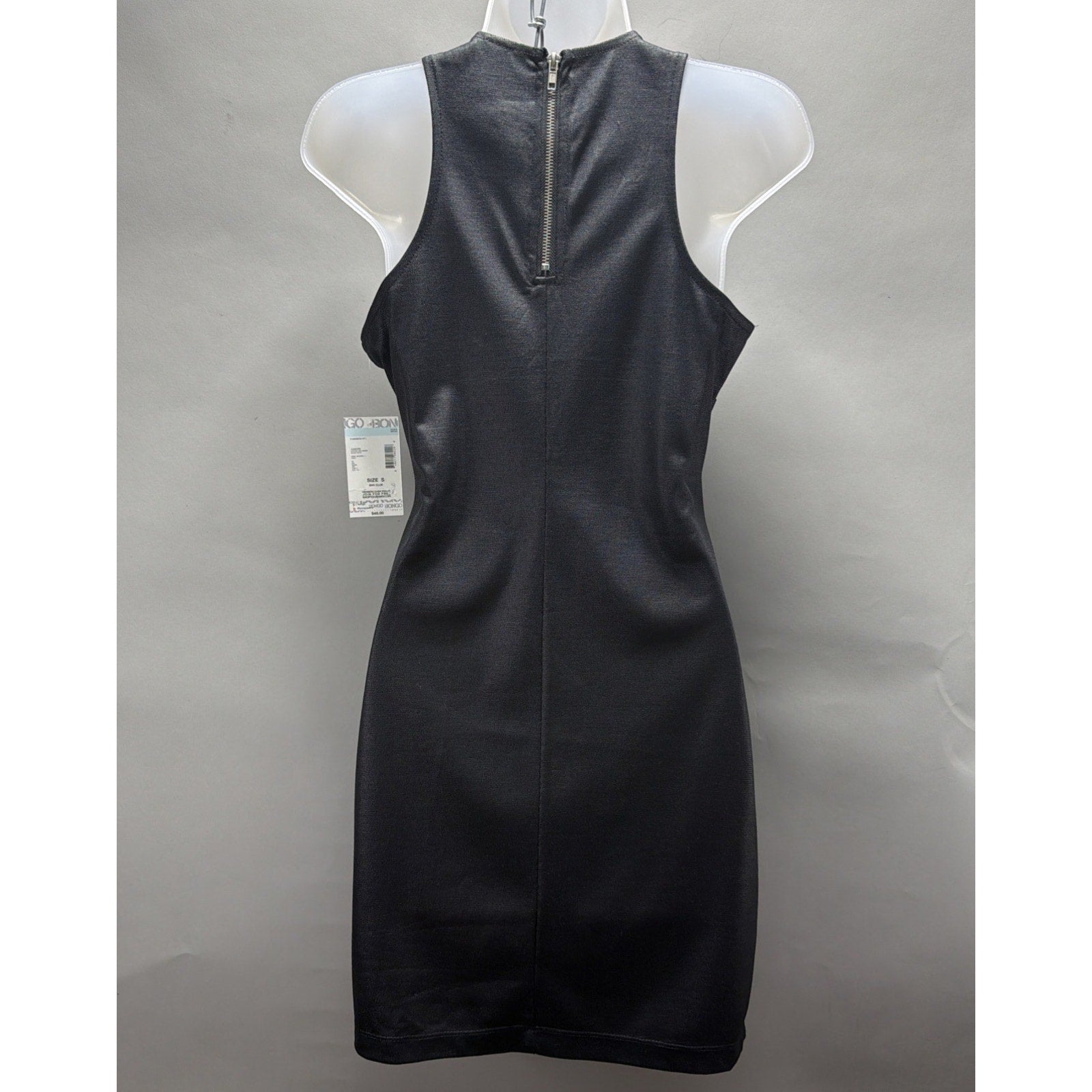 Vintage (Sears) Bongo Coated Knit Mini Dress Black Onyx Size Small NWT