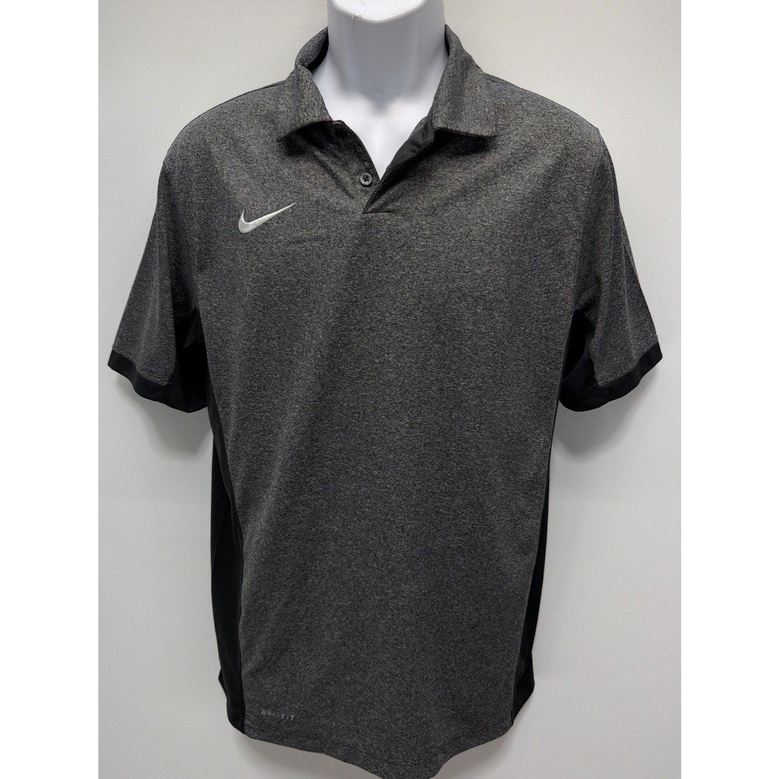 Nike Victory Block Dri Fit Gray Performance Golf Polo Shirt Mens S