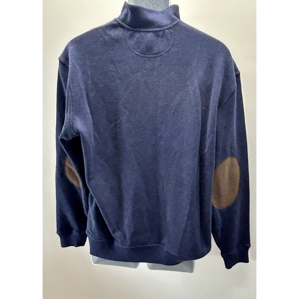 Daniel Cremieux Sweater Mens Medium Elbow Patches Reversible 1/4 Zip $95 NEW.