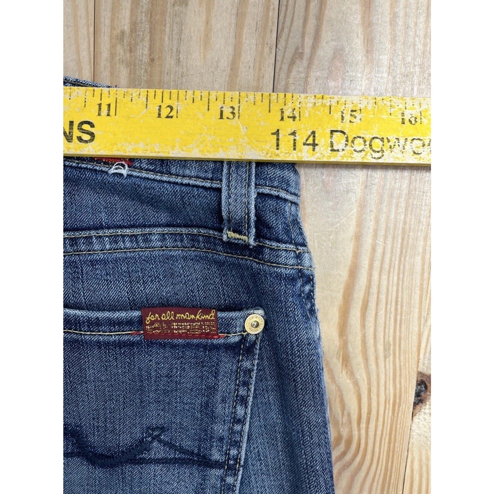 7 For All Mankind Roxanne Mid-Rise Slim Straight Leg Denim Women's Jeans Size 26