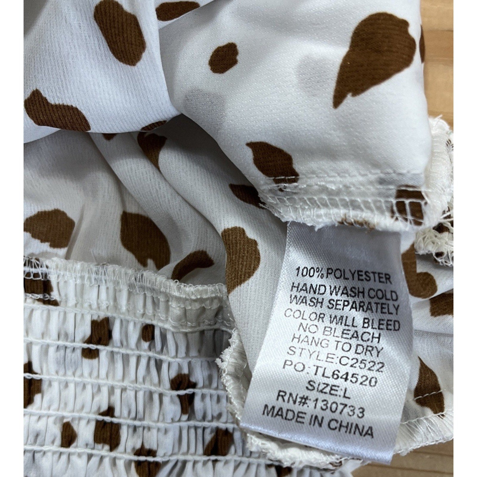 Umgee Dalmatian Print Crossbody Blouse Size Large