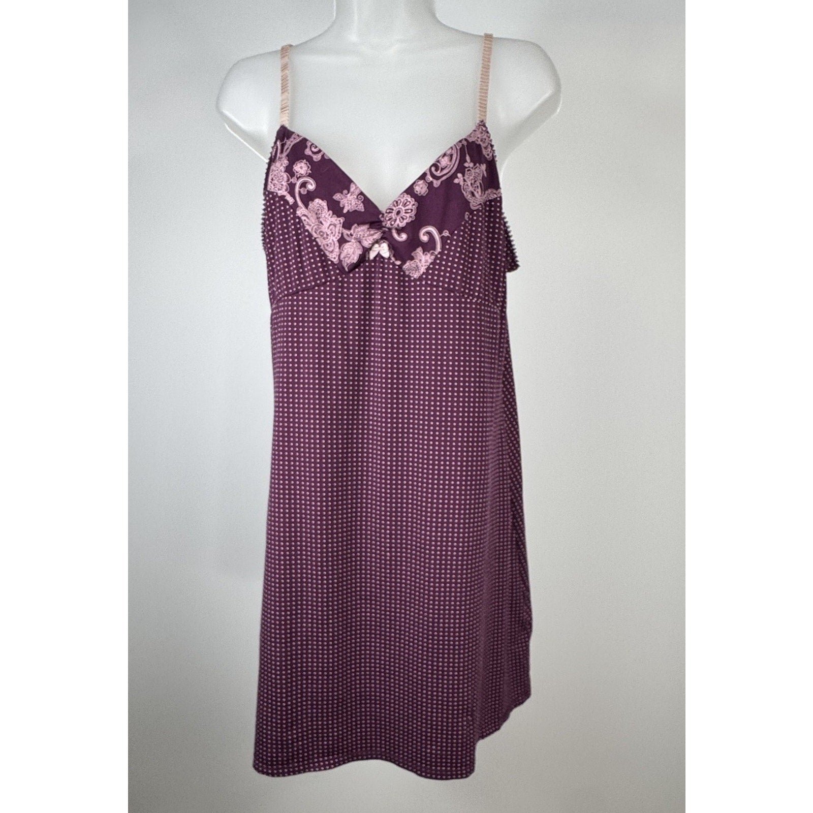 Apt. 9 Intimates Purple Polka Dot Chemise Nightgown Womens Large