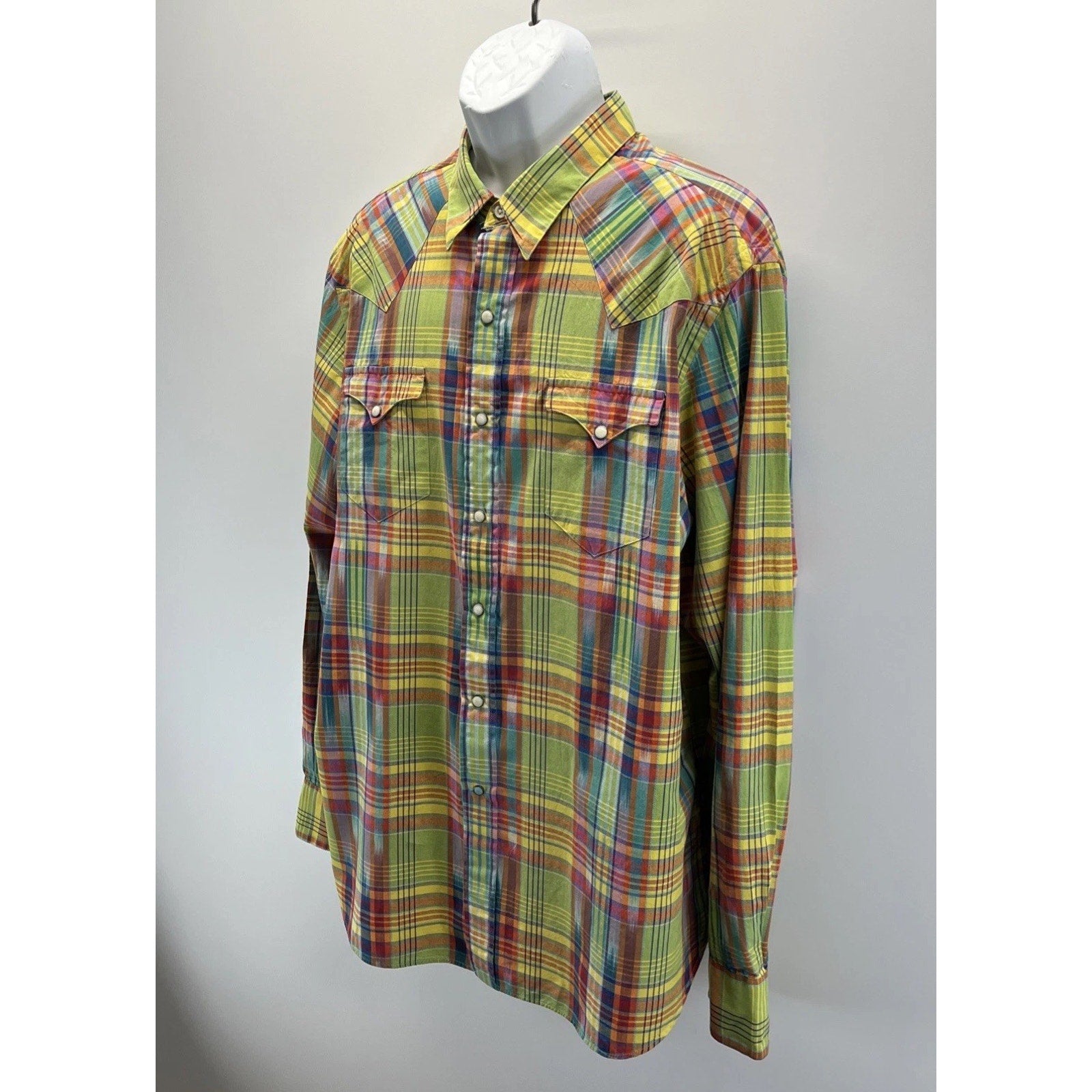 Vtg Polo Ralph Lauren Shirt Men XXL Western Pearl Snap Southwestern Colorful