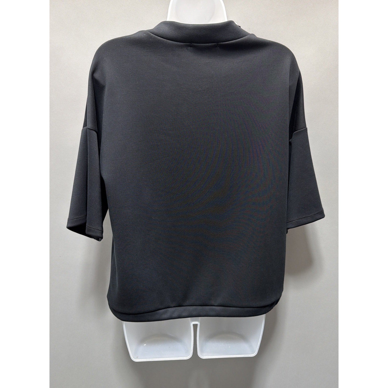Ariella Top Women’s Black Tie Front Mock Neck Athletic Yoga Running Casual S New