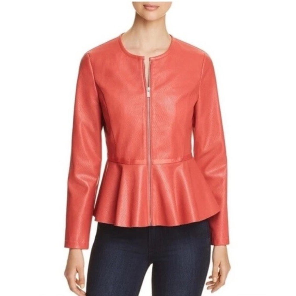 Bagatelle Perforated Peplum Jacket sz small