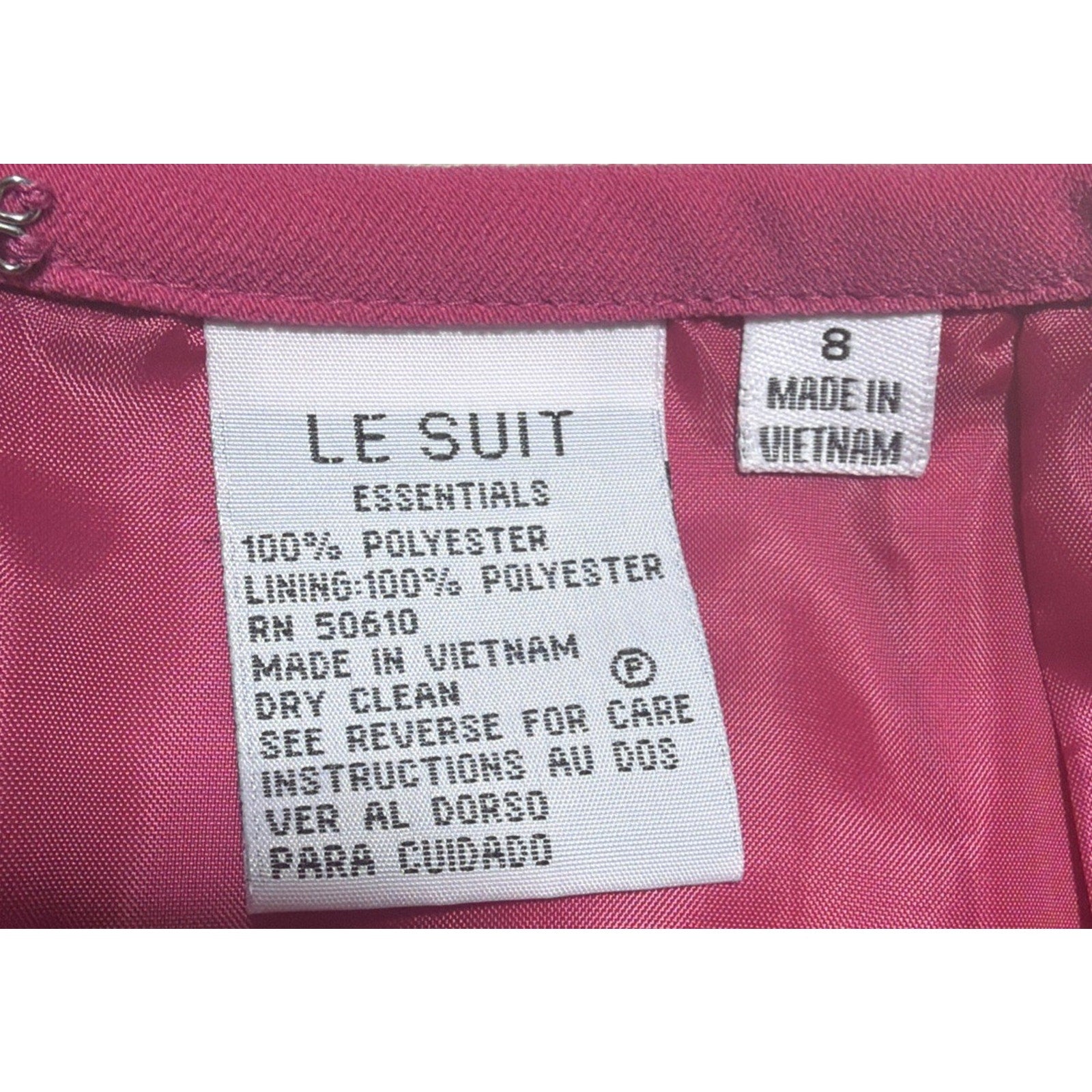Le Suit Women's Pink Lined Knee Length Straight Pencil Skirt Size 8 Y2K
