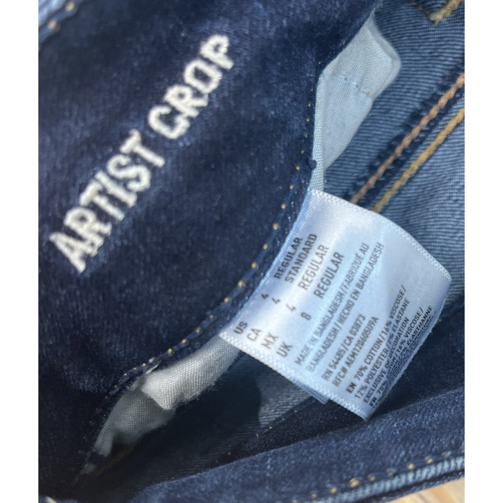 American Eagle Outfitters Artist Crop Stretch Jeans Womens 4 Dark Blue Denim