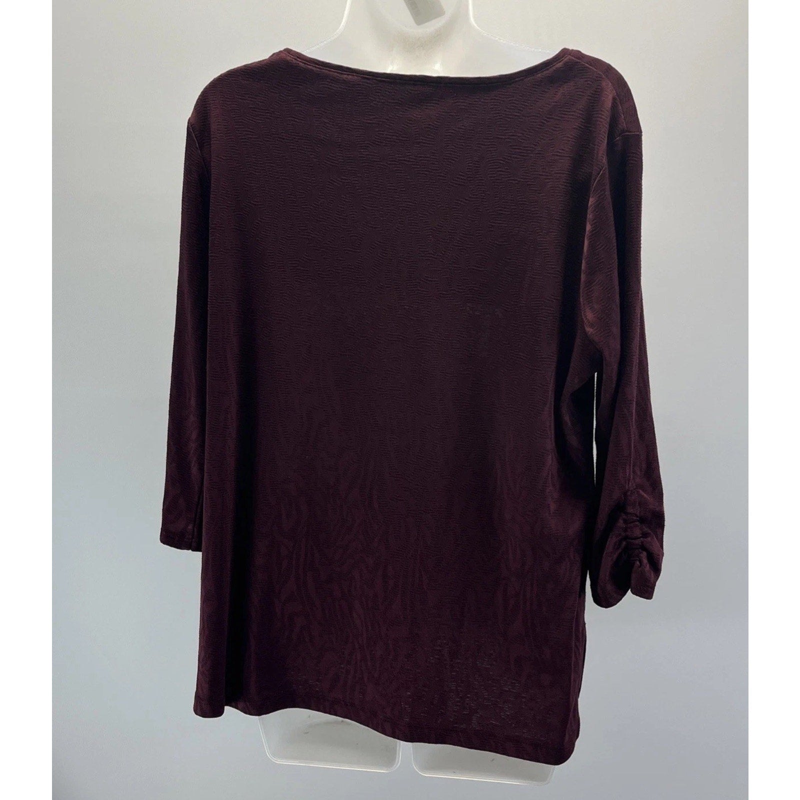 Chico's Brown/Burgundy Round Neck Soft Stretch Top L