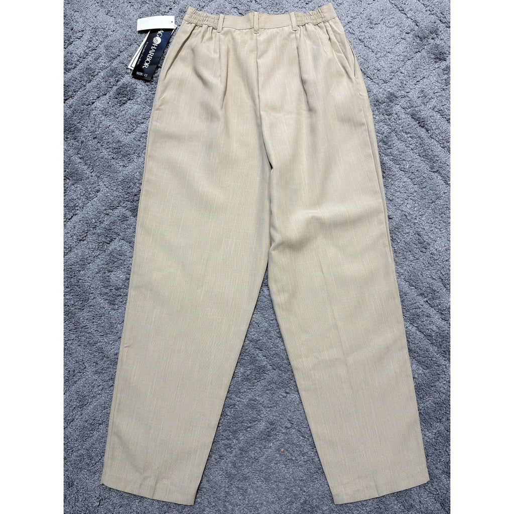 New Sag Harbor Woman's Size 12 Average Tan High Rise Dress Pants NWT