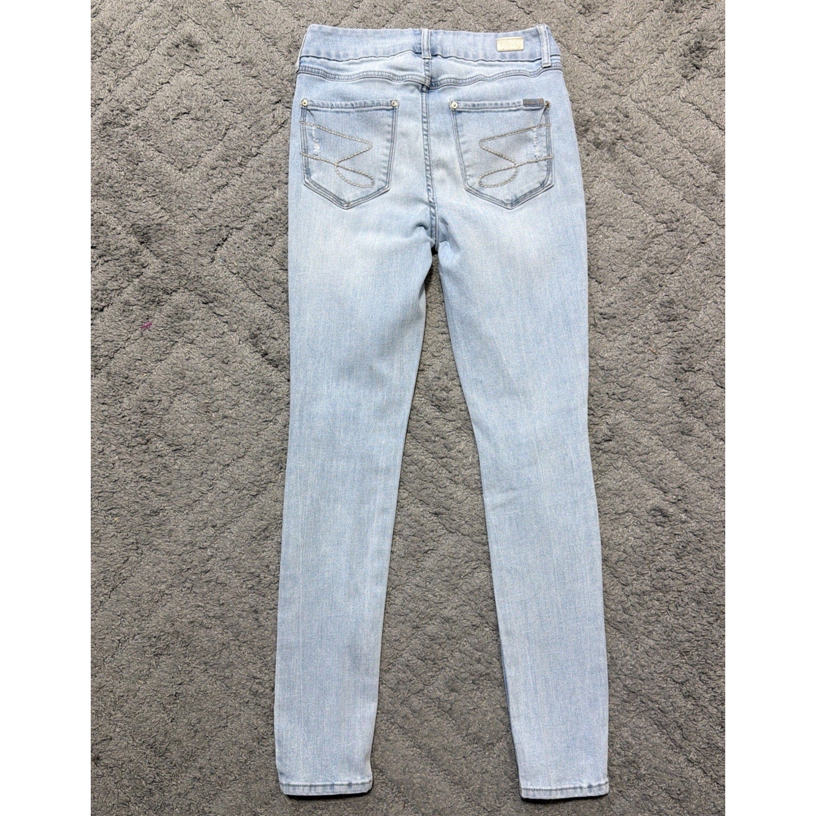 Seven 7 Jeans Womens 6 Blue Tummyless High Rise Skinny Distressed