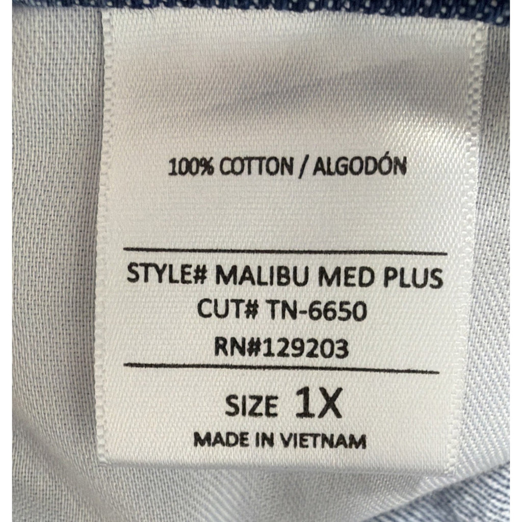 Carly Jean LA Malibu Wide Leg Jeans Women's 1X Distressed Denim 38x28 New