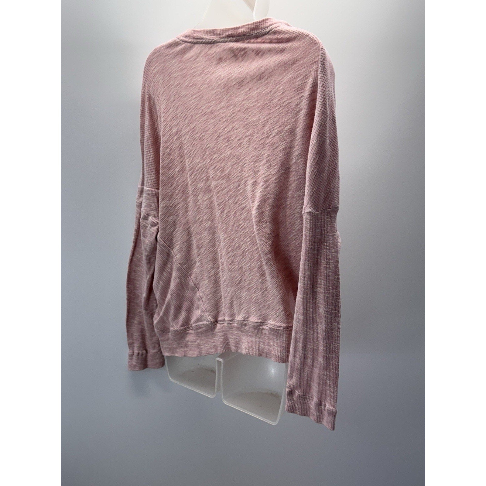 Anthropologie Women's Long Sleeve Knit Light Sweater Heathered Pink Size Med