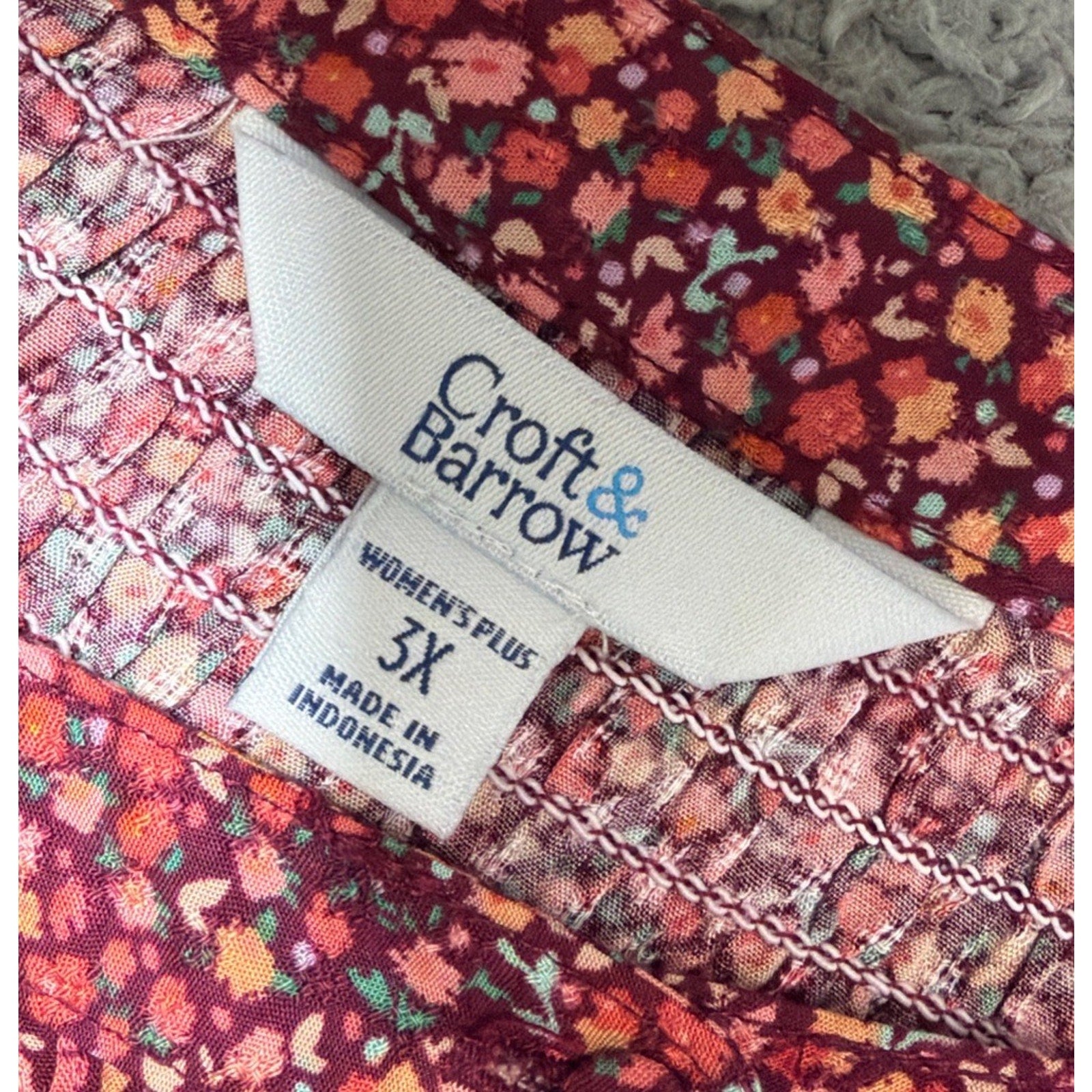 New Beautiful Women's 3X Croft & Barrow Floral Balloon Sleeve Tunic Top