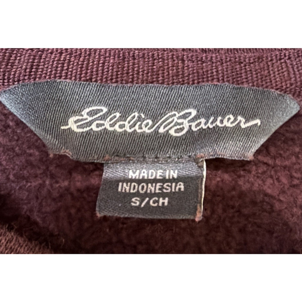 Eddie Bauer Soft Fleece Sweatshirt Shirt Crew Neck Burgundy Men's Size S