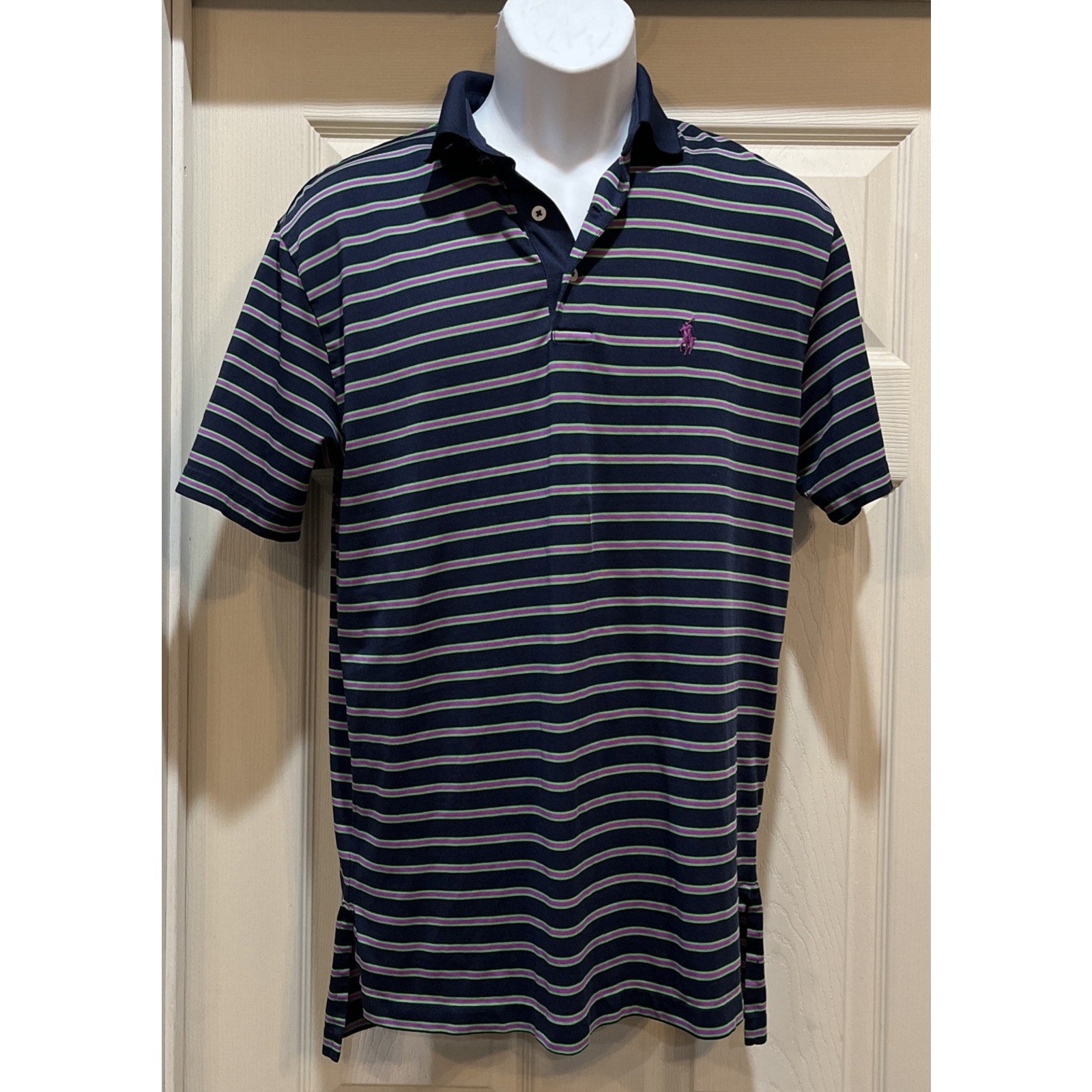 Polo Performance Golf Ralph Lauren Men’s S Striped Polo Pima Cotton Poly Blend