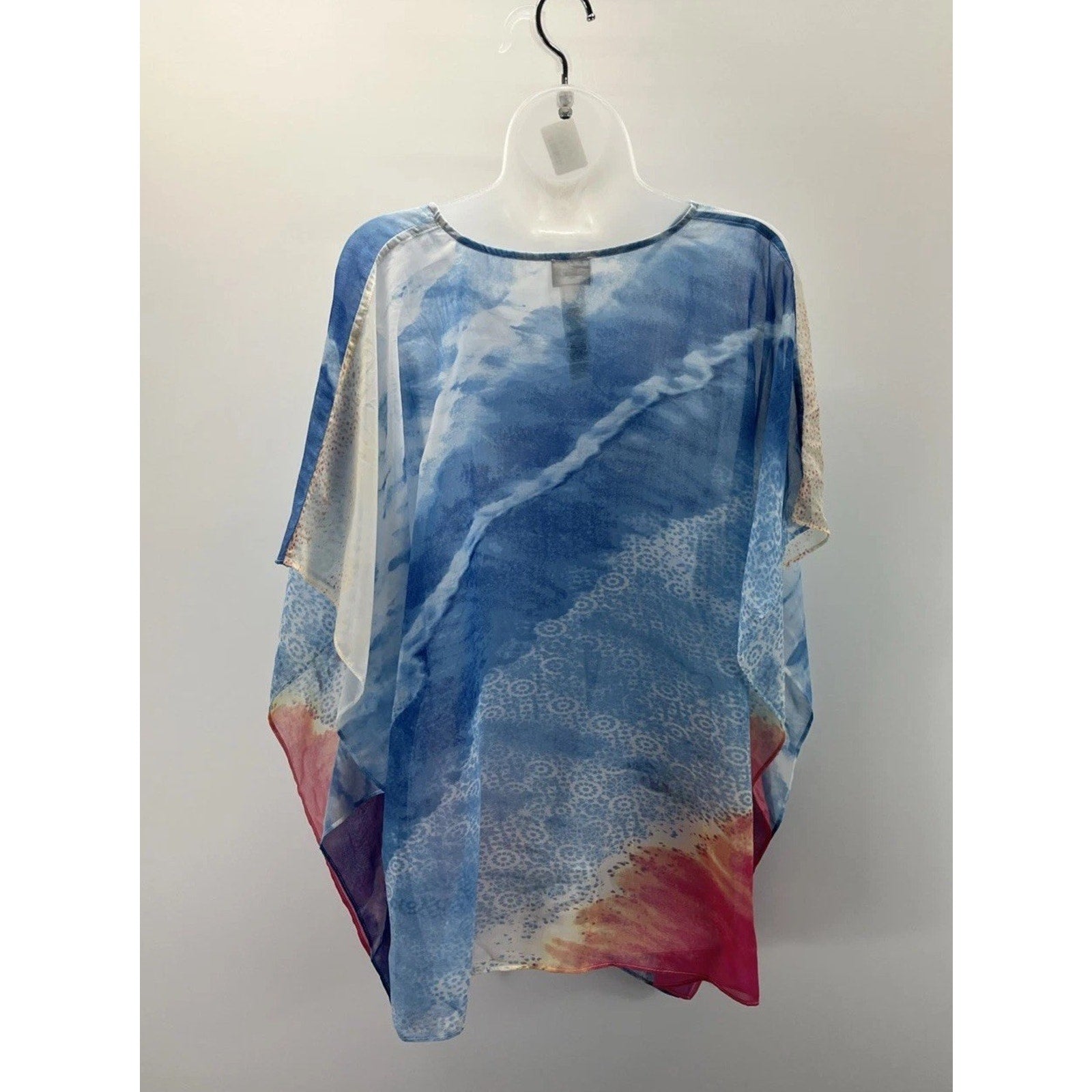 Chicos Shirt Womens S/M Colorful Block Poncho Boxy Artsy