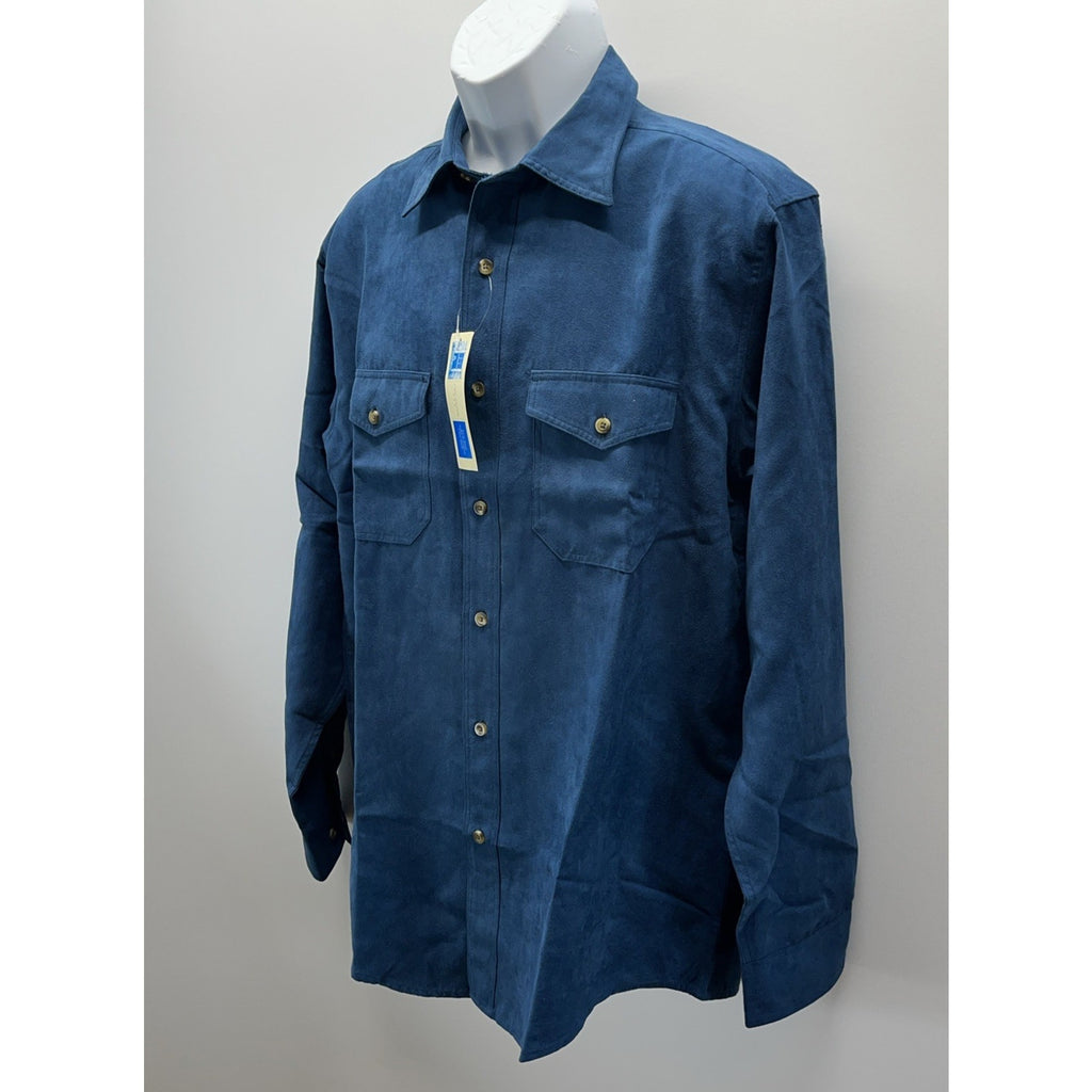 NWT Men’s Covington Dark Blue Ultra Faux Suede Shirt M