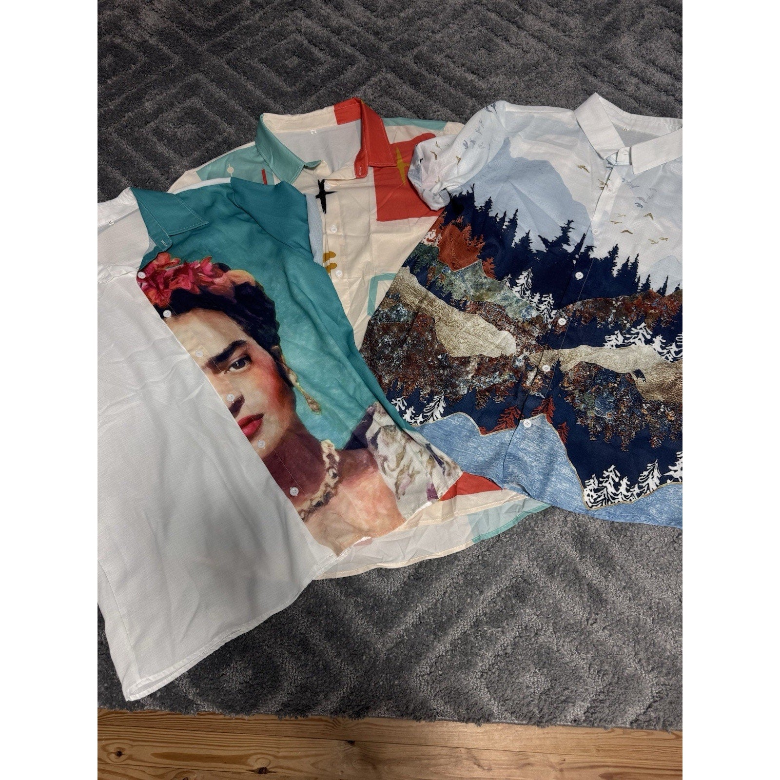 Shirt Size Xl Men Hawaiian 50’s Style Button Down Bowling Shirt 3 Shirt Bundle