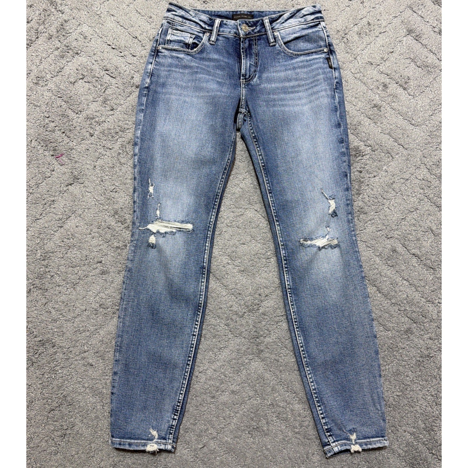 Silver Boyfriend Jeans Women's 26x29 stretch blue Denim mid rise