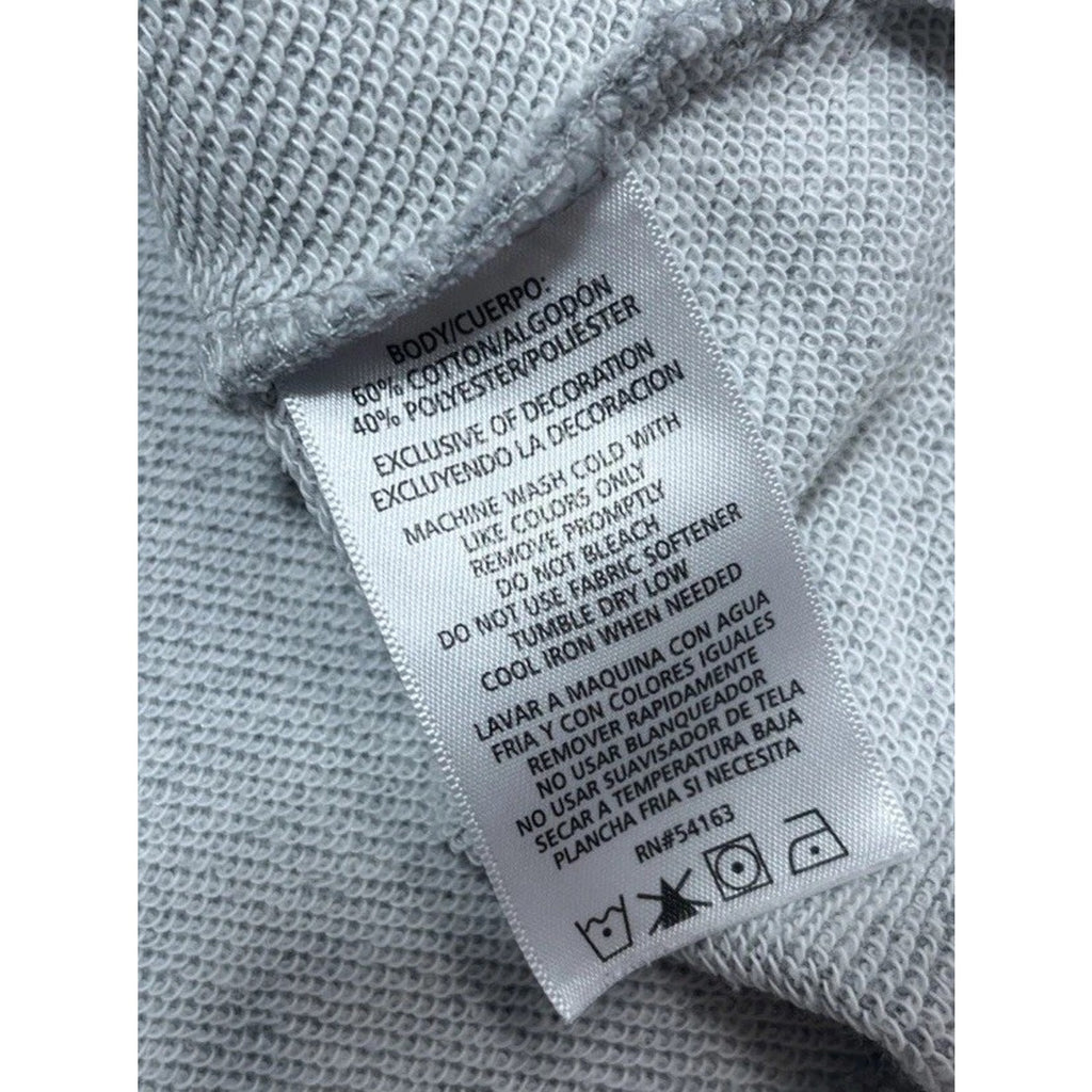 Calvin Klein Womens Heathered Gray Cropped Sweatshirt Size Medium Logo Pullover