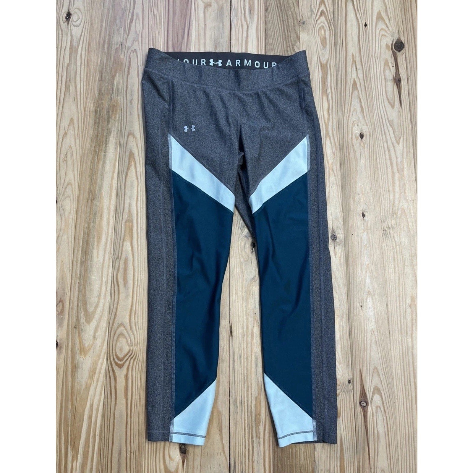 Under armour Women's HeatGear Color Blocked Compression Ankle Crop , Gray Size L