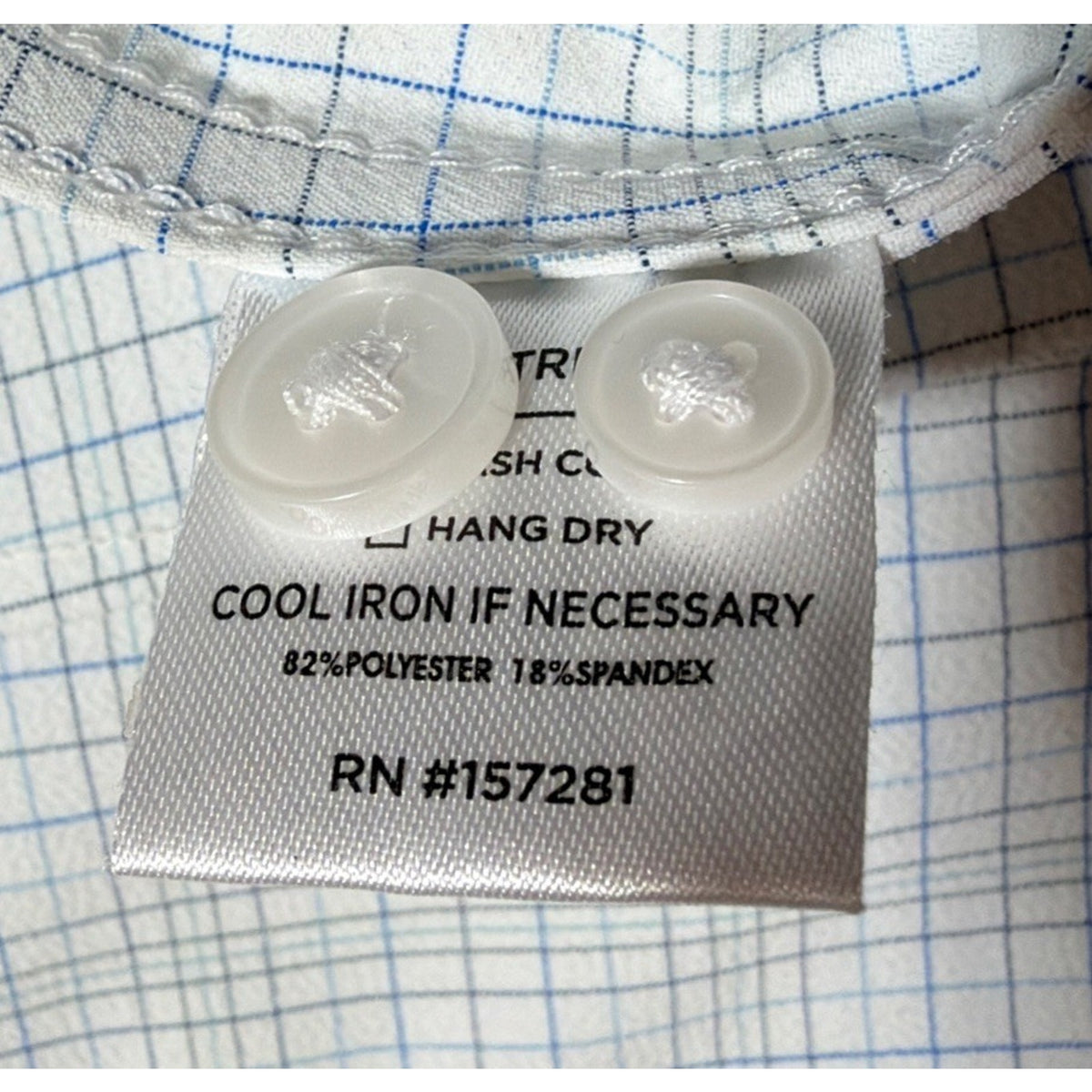 Mizzen+Main Leeward Classic Dress Shirt Men’s M White Blue Check Stretch