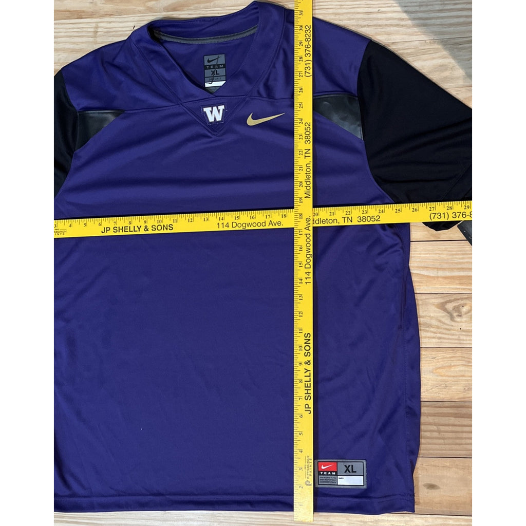 NWT WASHINGTON HUSKIES XL Purple Black NIKE Dri Fit College Football Jersey