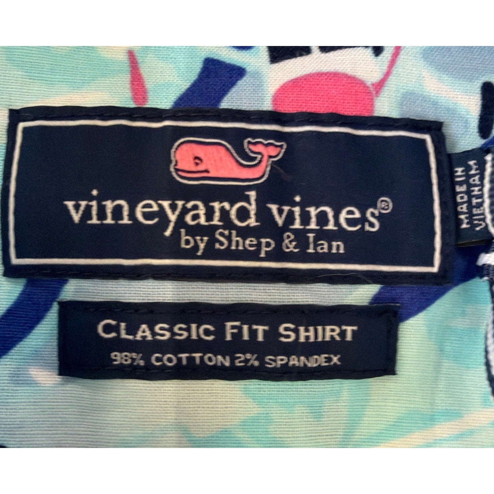 Vineyard Vines Jet Set Airplane Print Button Down Shirt Men’s Small Blue NWT