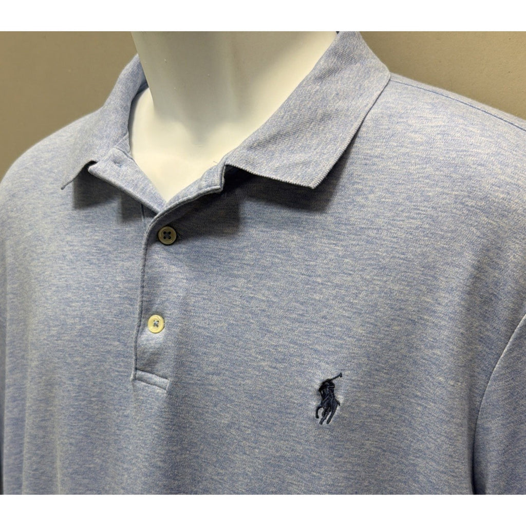 Polo Ralph Lauren Classic Fit Short Sleeve Cotton Polo Shirt (Men's Large) Blue